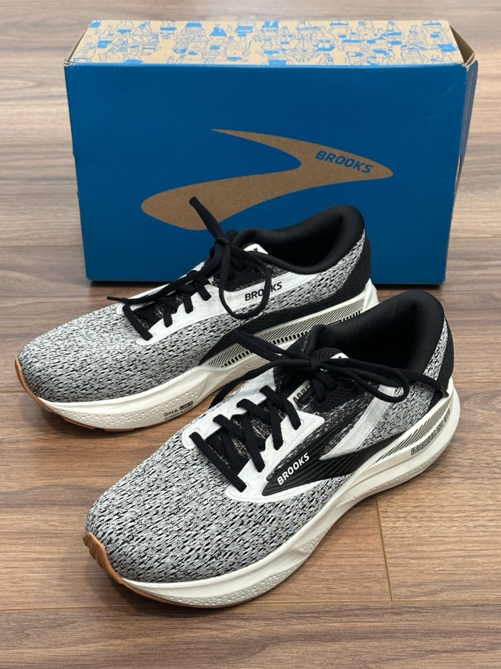 Brooks Women's Black White Gray Athletic Running Shoes